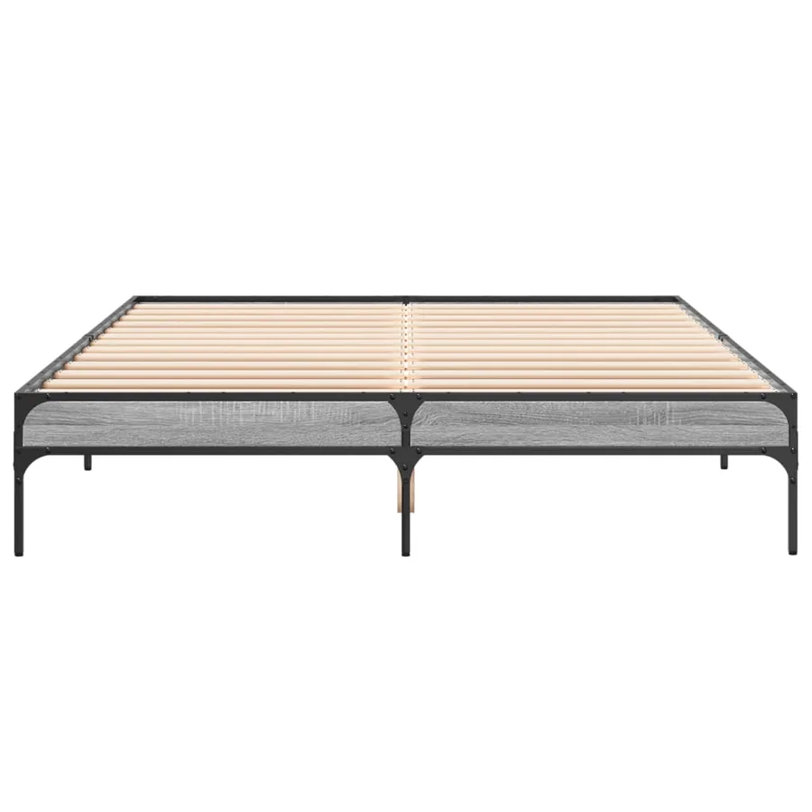 Cadre de lit sans matelas sonoma gris 140x200 cm - 4