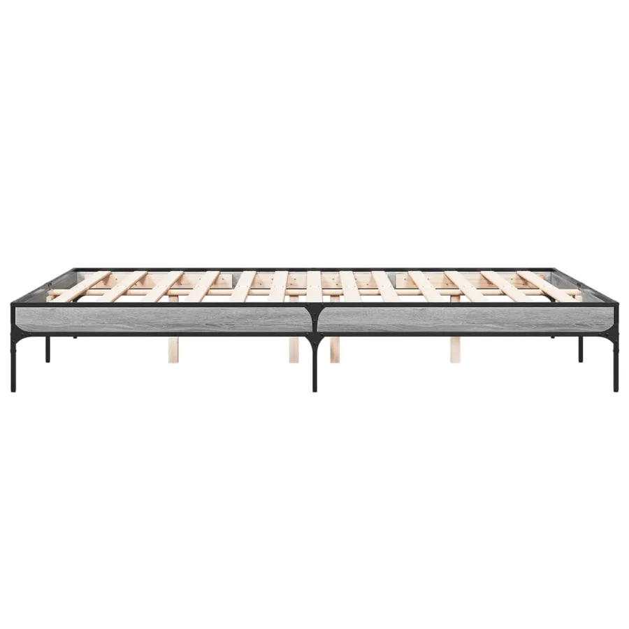 Cadre de lit sans matelas sonoma gris 140x200 cm - 5