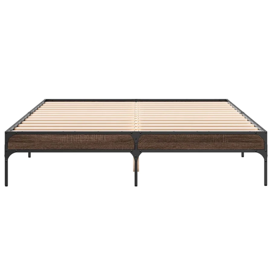Cadre de lit sans matelas chêne marron 160x200 cm - 4