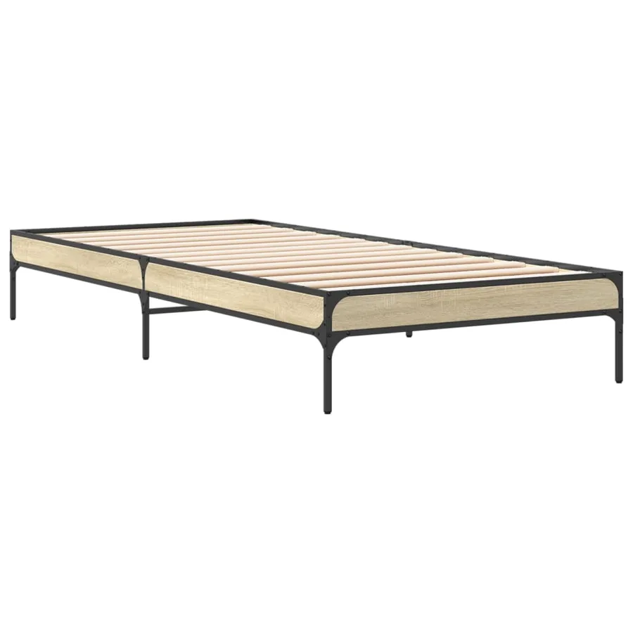 Cadre de lit sans matelas chêne sonoma 100x200 cm - 6