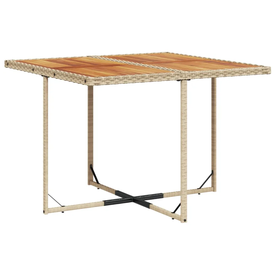 Ensemble à manger de jardin et coussins 9 pcs beige Poly rotin - 3