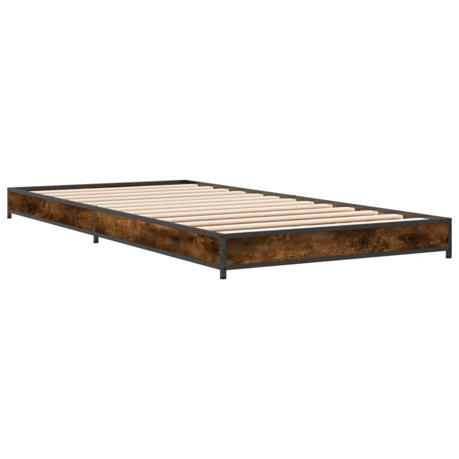 Cadre de lit sans matelas chêne fumé 75x190 cm - 3