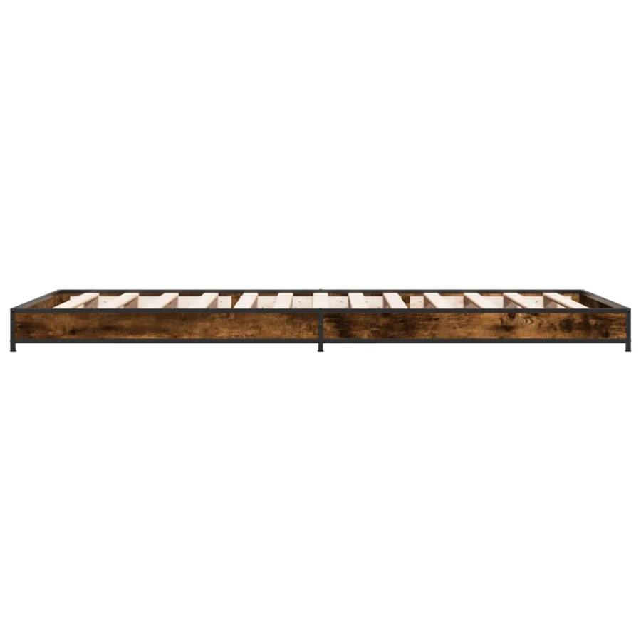 Cadre de lit sans matelas chêne fumé 75x190 cm - 5