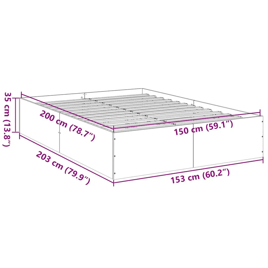 Cadre de lit sans matelas blanc 150x200 cm - 10