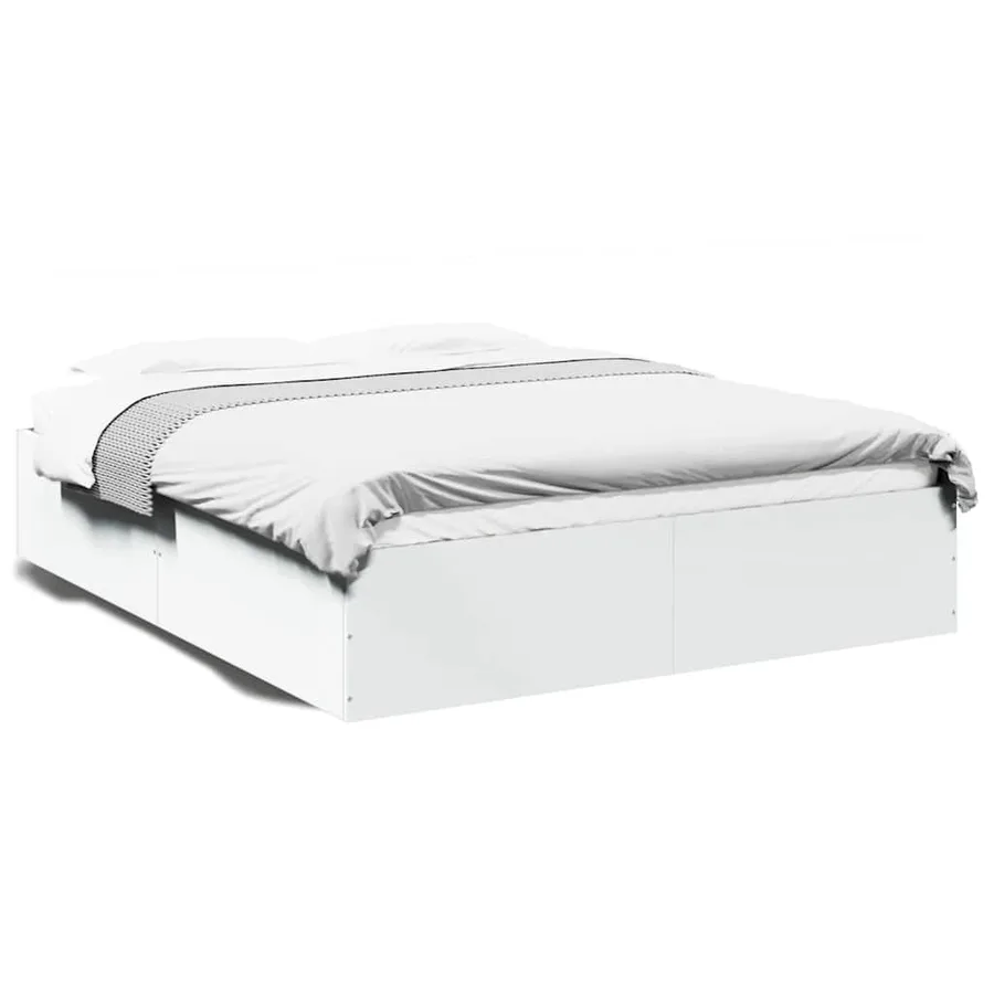 Cadre de lit sans matelas blanc 150x200 cm - 2