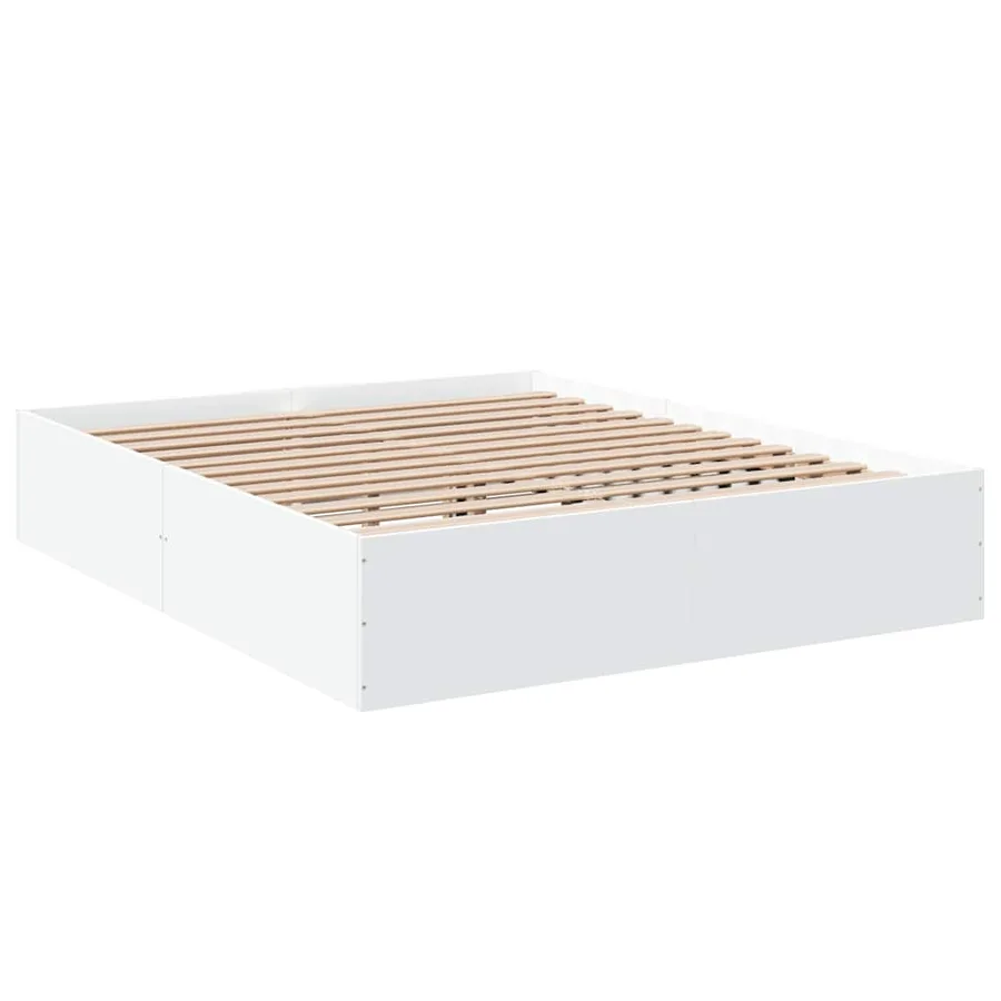 Cadre de lit sans matelas blanc 150x200 cm - 6
