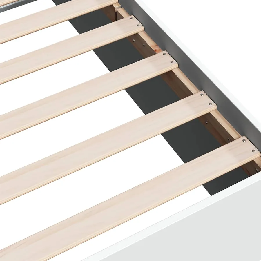 Cadre de lit sans matelas blanc 150x200 cm - 7
