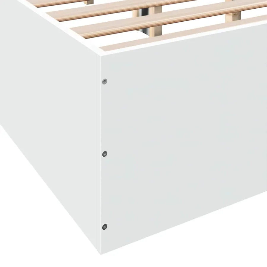 Cadre de lit sans matelas blanc 150x200 cm - 8
