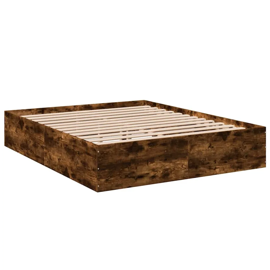 Cadre de lit sans matelas chêne fumé 150x200 cm - 3
