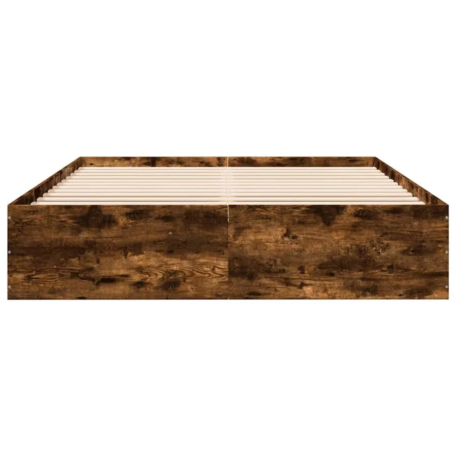 Cadre de lit sans matelas chêne fumé 150x200 cm - 4