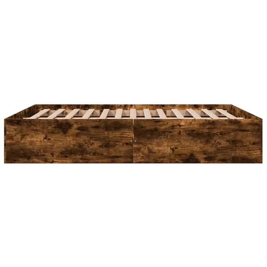 Cadre de lit sans matelas chêne fumé 150x200 cm - 5