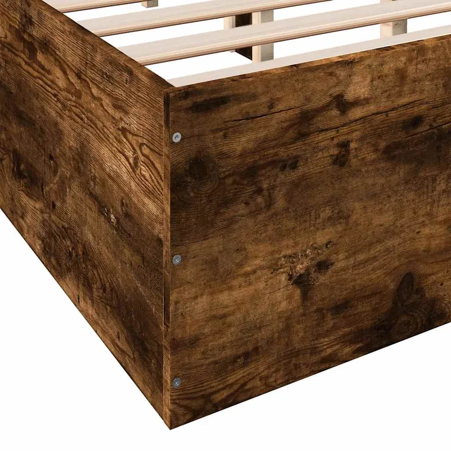 Cadre de lit sans matelas chêne fumé 150x200 cm - 7