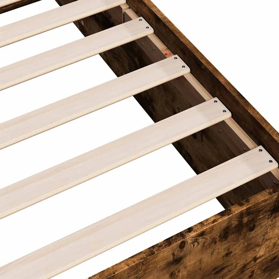 Cadre de lit sans matelas chêne fumé 150x200 cm - 8