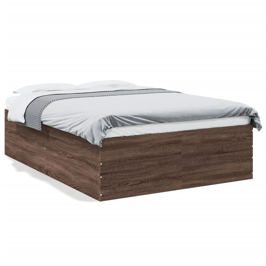 Cadre de lit sans matelas chêne marron 135x190 cm - 2