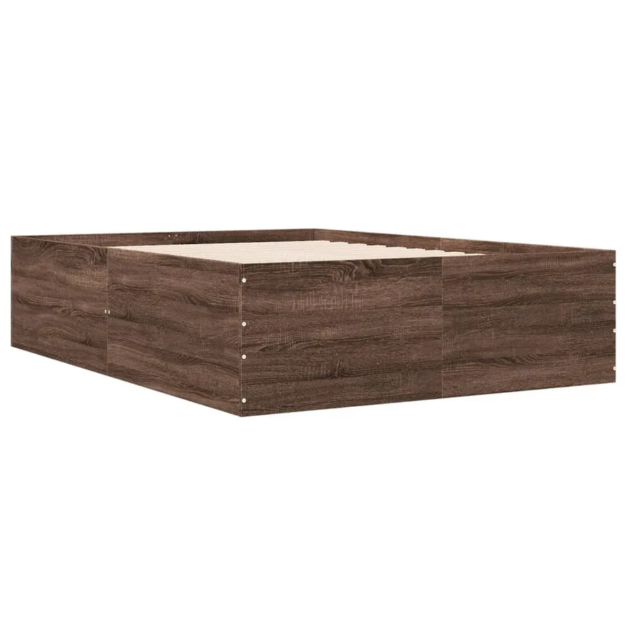 Cadre de lit sans matelas chêne marron 135x190 cm - 3