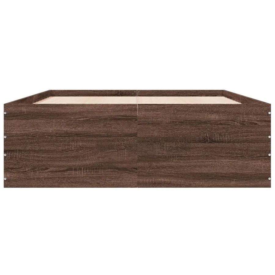Cadre de lit sans matelas chêne marron 135x190 cm - 4