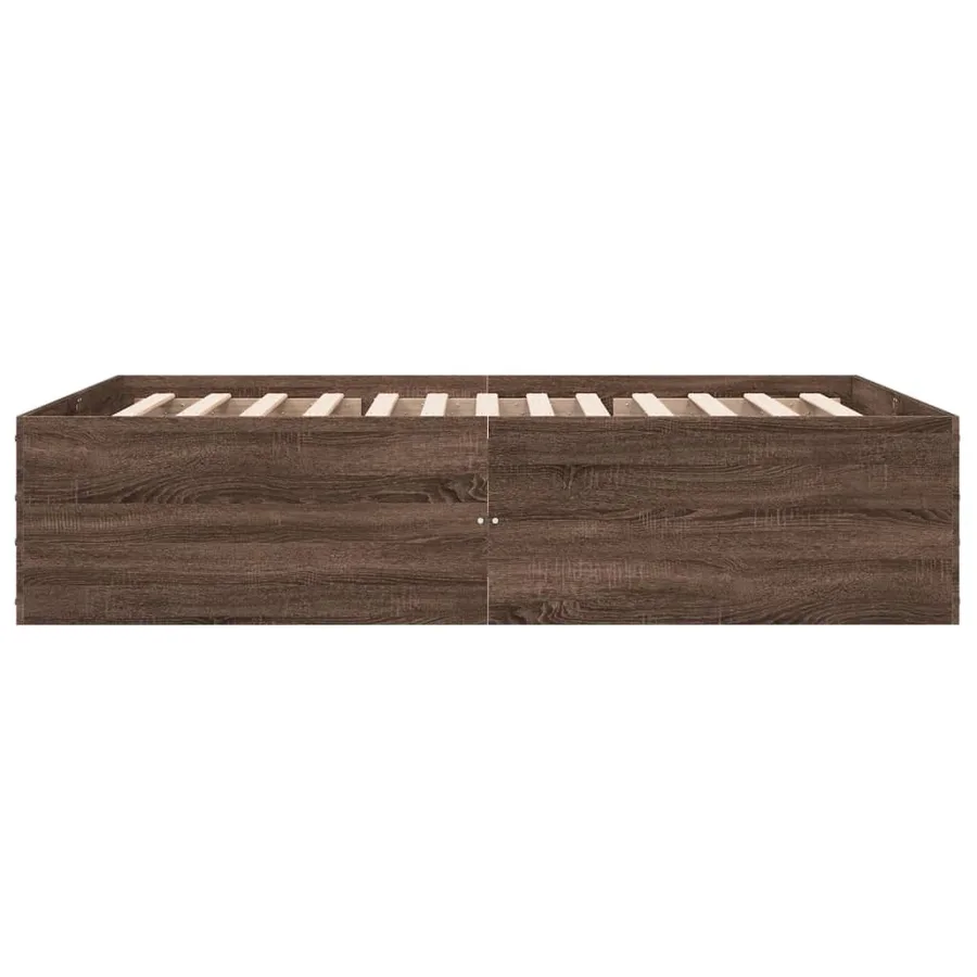 Cadre de lit sans matelas chêne marron 135x190 cm - 5