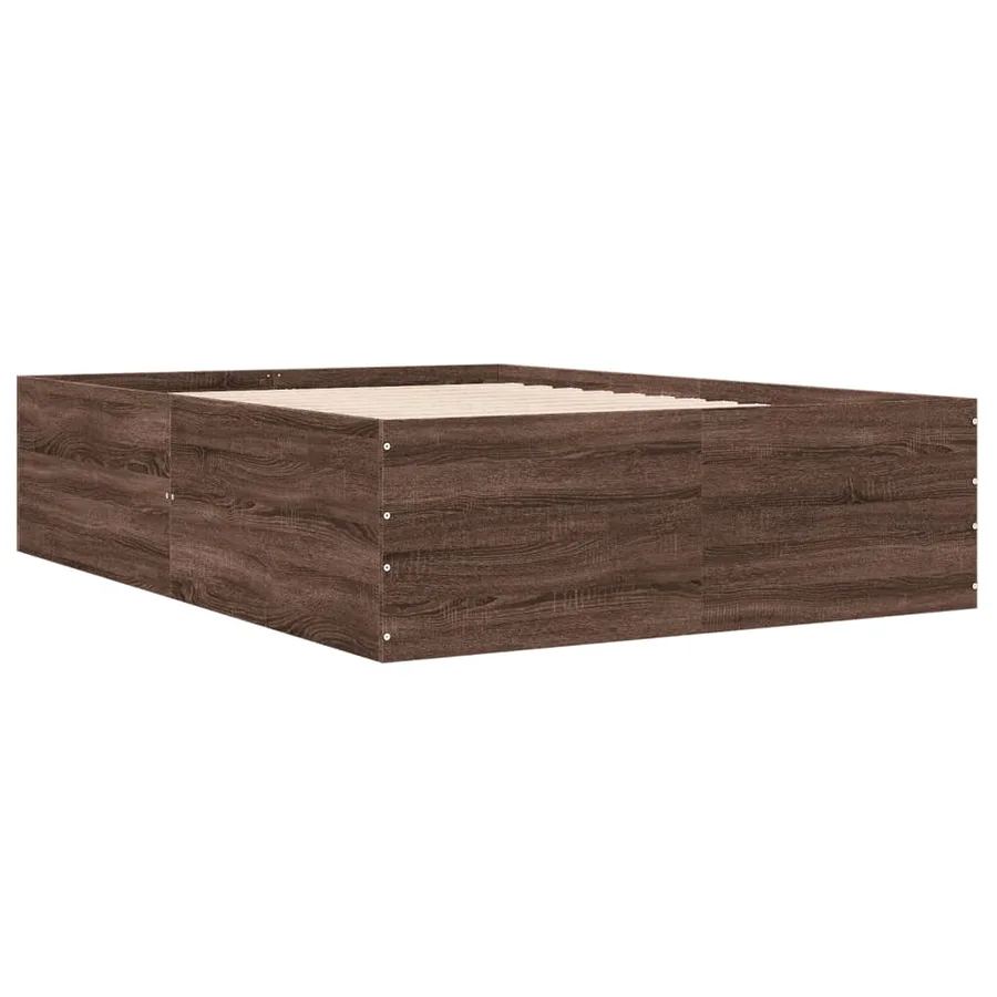 Cadre de lit sans matelas chêne marron 135x190 cm - 6