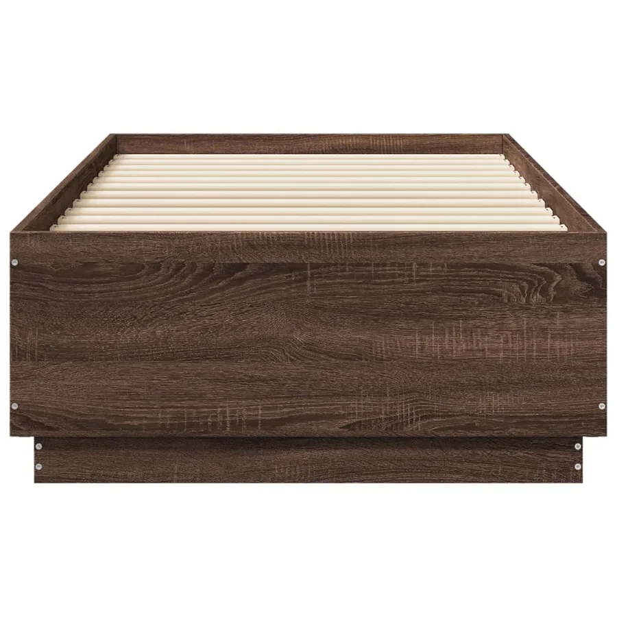 Cadre de lit avec LED sans matelas chêne marron 90x190 cm - 6