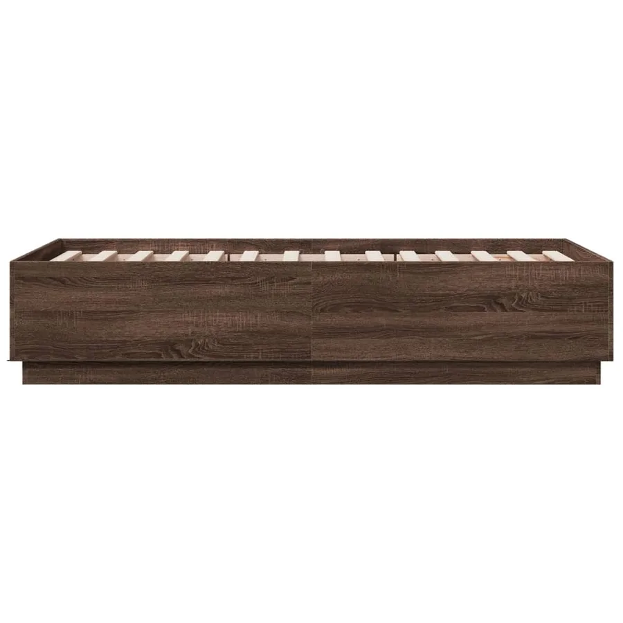 Cadre de lit avec LED sans matelas chêne marron 90x190 cm - 7