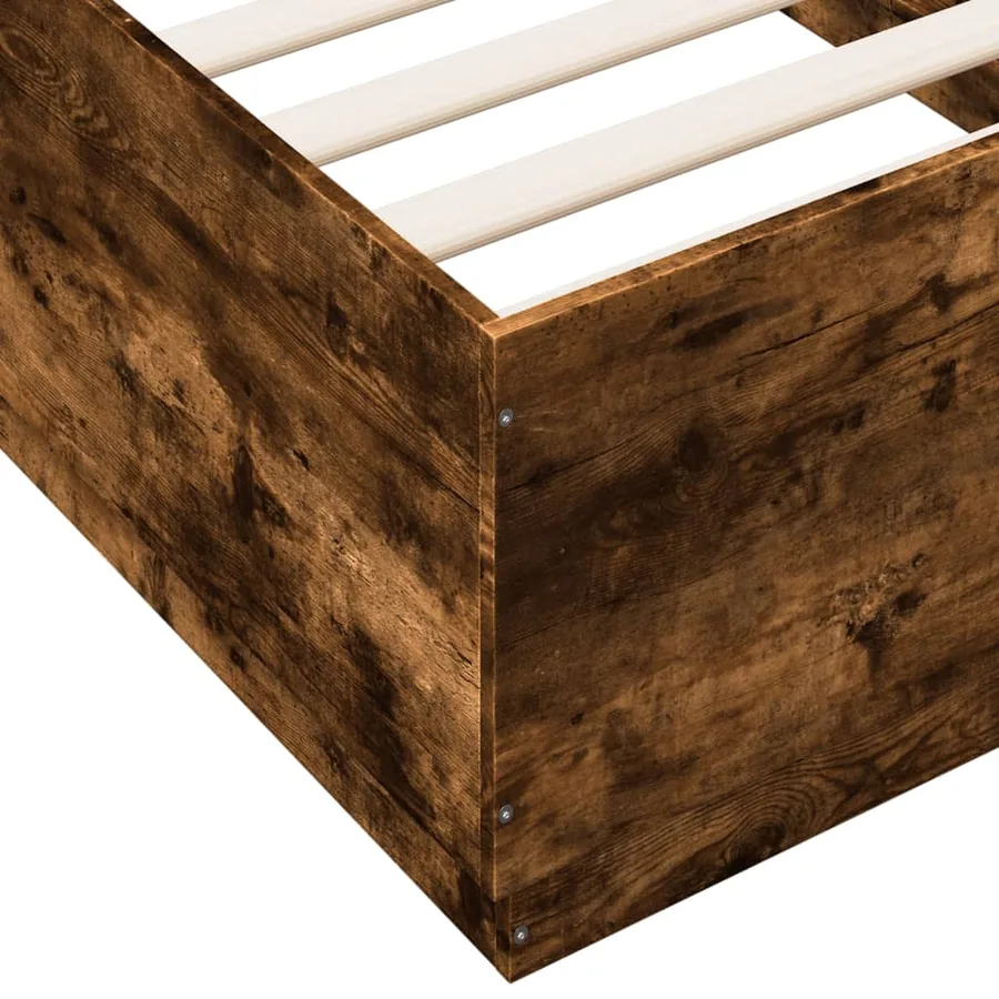 Cadre de lit avec LED sans matelas chêne fumé 90x190 cm - 9