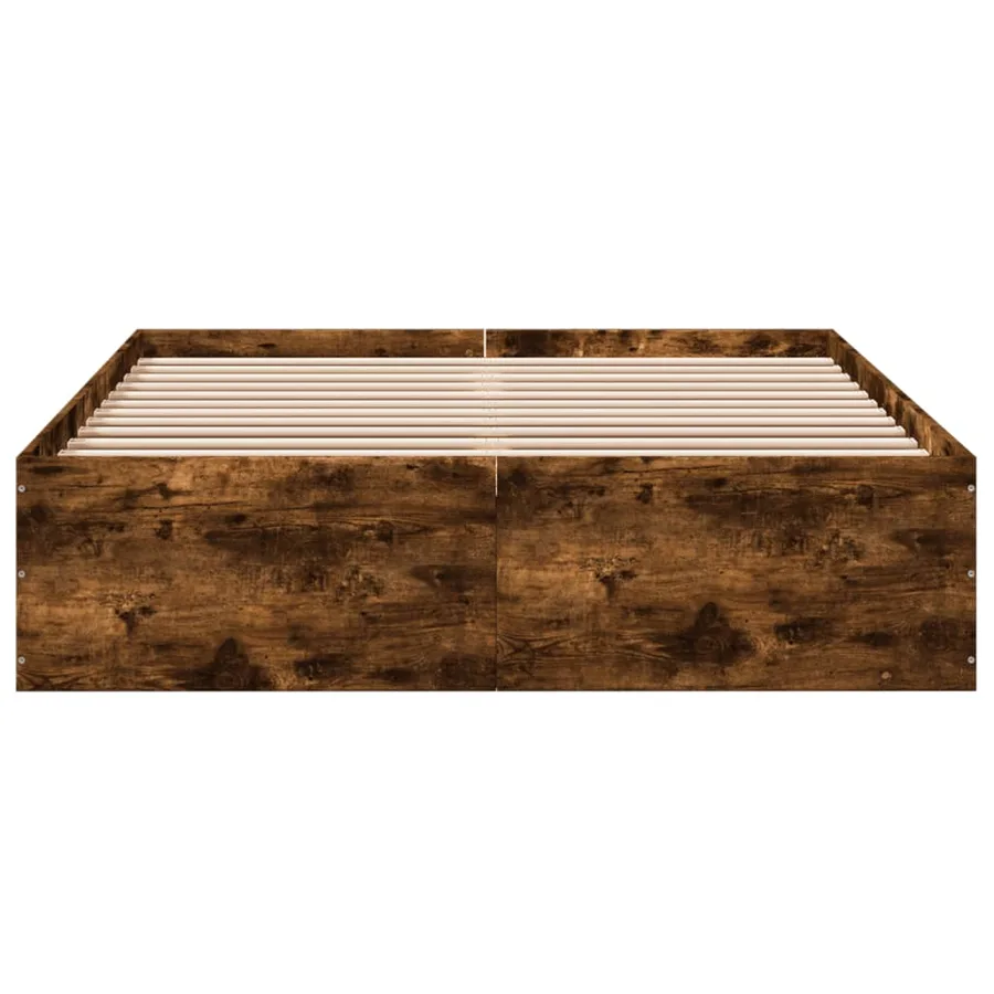 Cadre de lit sans matelas chêne fumé 135x190 cm - 4