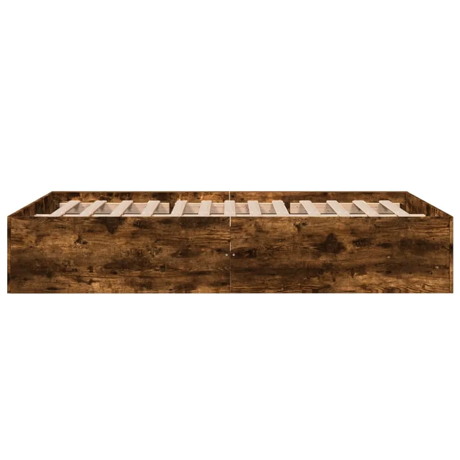 Cadre de lit sans matelas chêne fumé 135x190 cm - 5