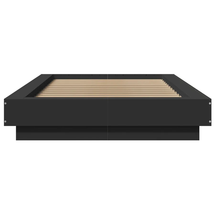 Cadre de lit sans matelas noir 75x190 cm - 4