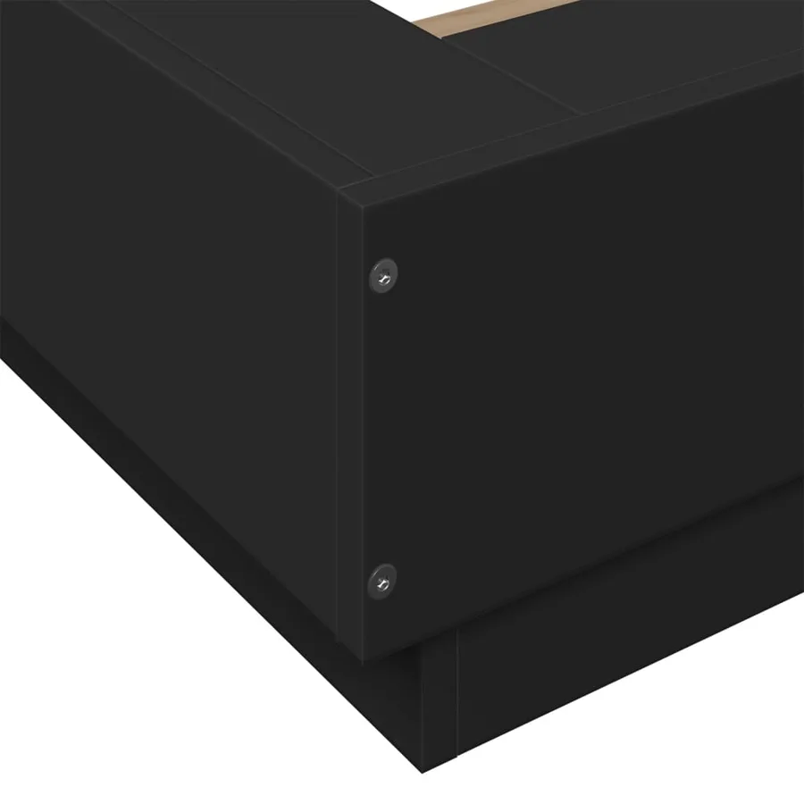 Cadre de lit sans matelas noir 75x190 cm - 7
