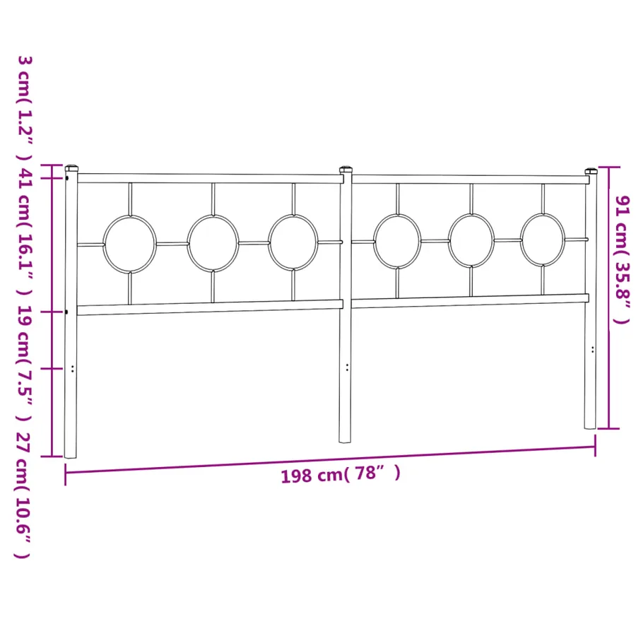 Tête de lit de remplacement métal blanc 193 cm - 7