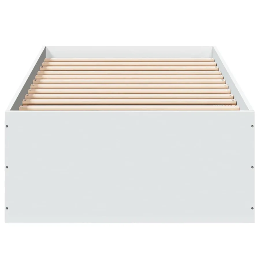 Cadre de lit sans matelas blanc 75x190 cm bois d'ingénierie - 4