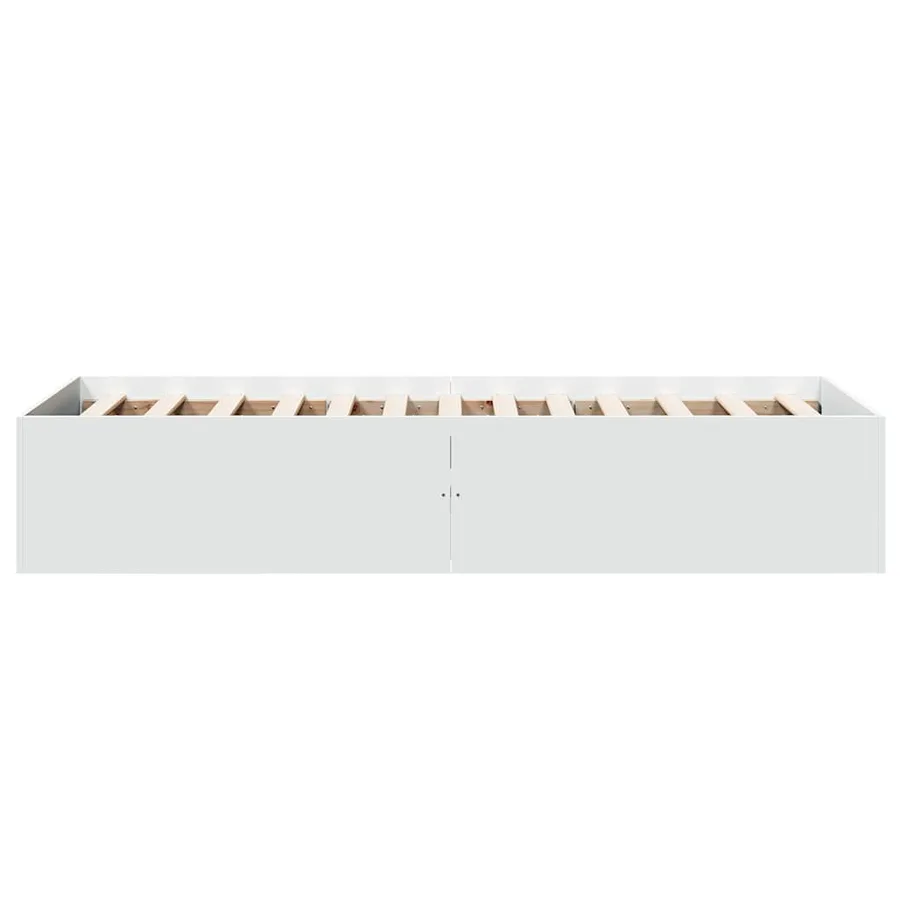 Cadre de lit sans matelas blanc 75x190 cm bois d'ingénierie - 5