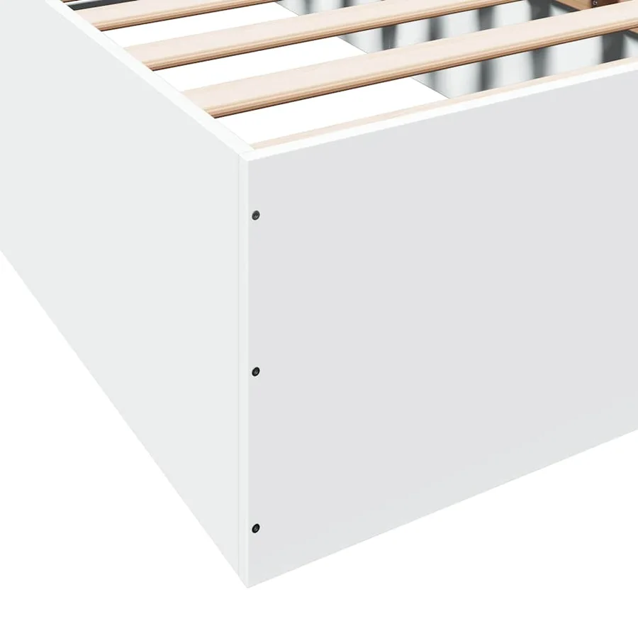 Cadre de lit sans matelas blanc 75x190 cm bois d'ingénierie - 8