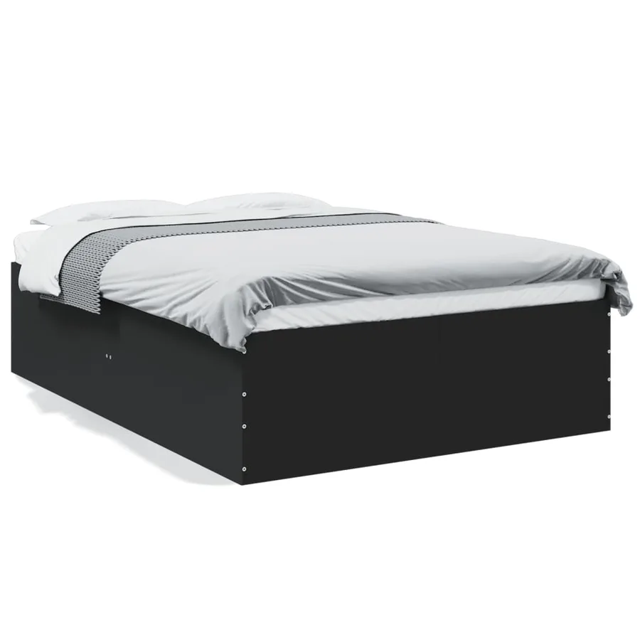Cadre de lit sans matelas noir 120x190 cm - 2