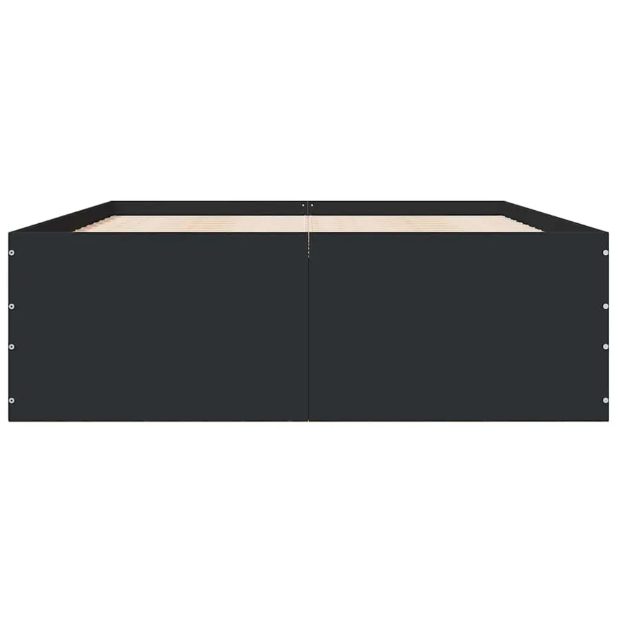 Cadre de lit sans matelas noir 120x190 cm - 4