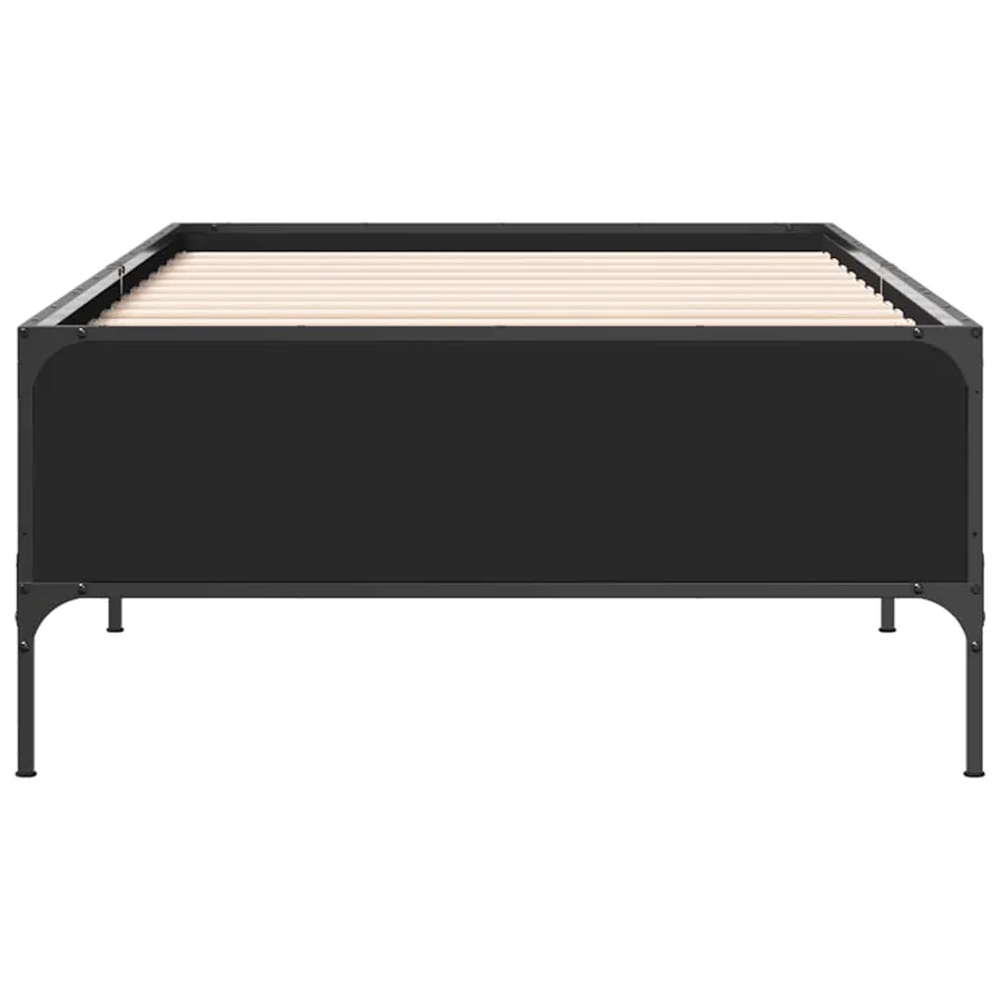 Cadre de lit sans matelas noir 90x200 cm - 4