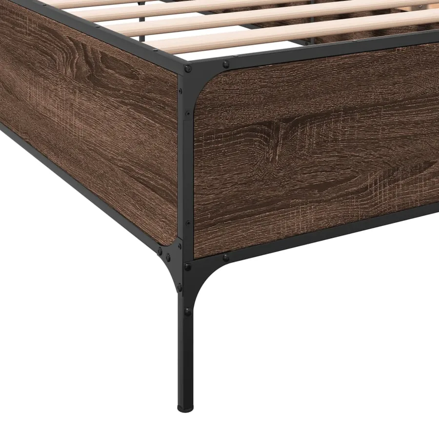 Cadre de lit sans matelas chêne marron 90x200 cm - 7