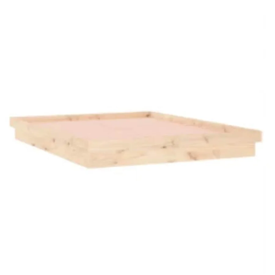 Cadre de lit à LED sans matelas 140x200 cm bois massif - 6