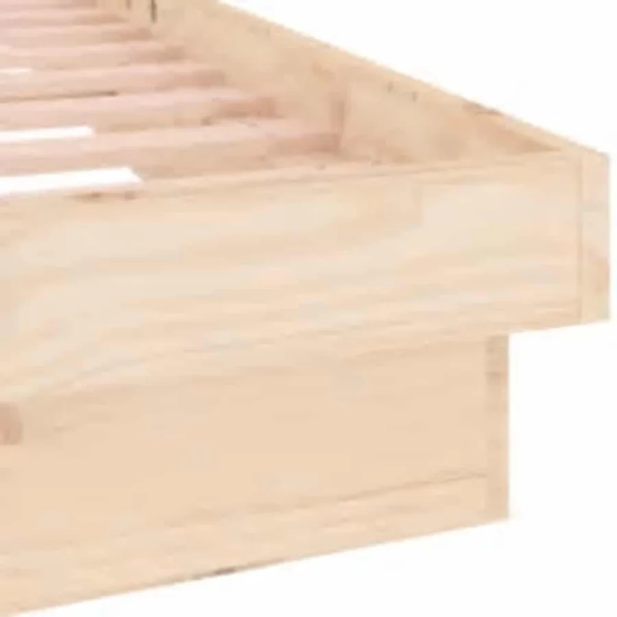 Cadre de lit à LED sans matelas 140x200 cm bois massif - 9