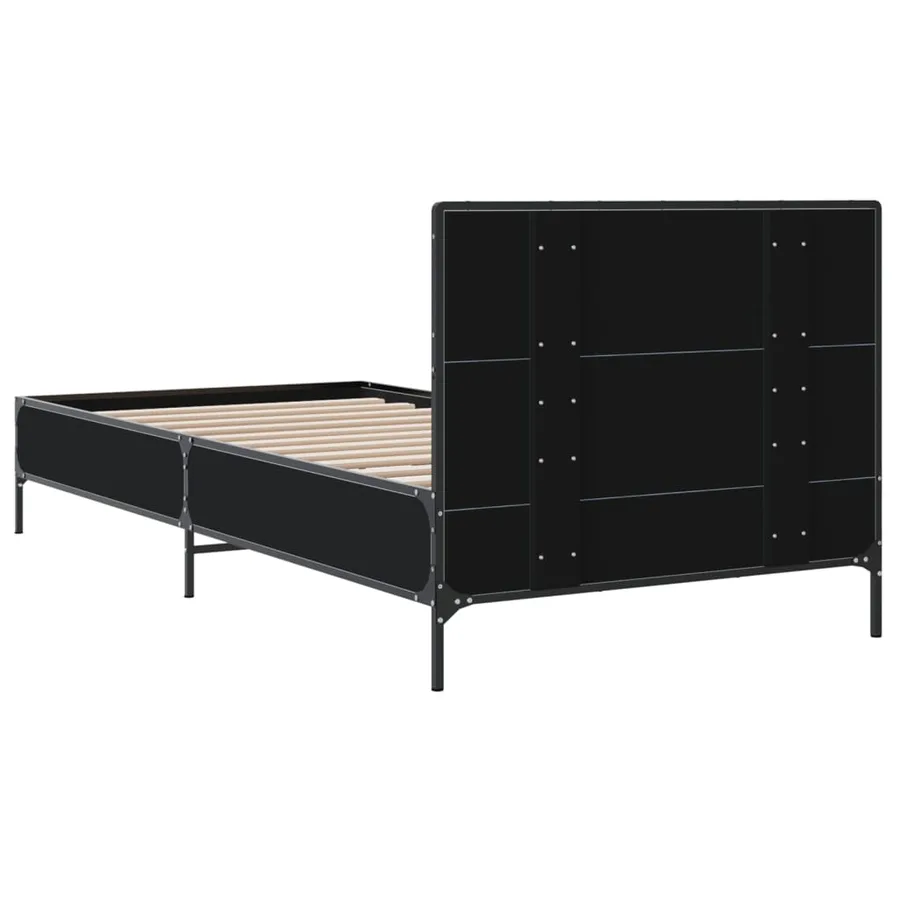 Cadre de lit sans matelas noir 90x190 cm - 6