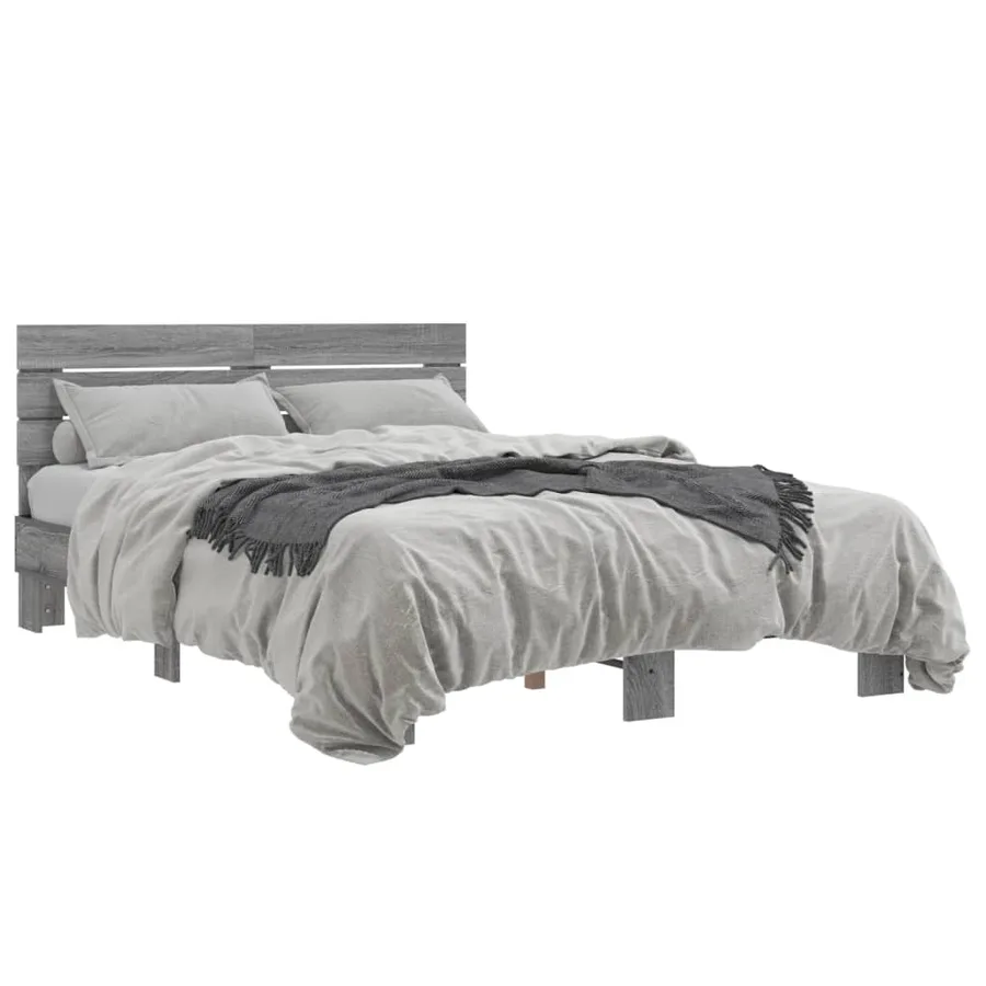 Cadre de lit sans matelas sonoma gris 140x200 cm - 2