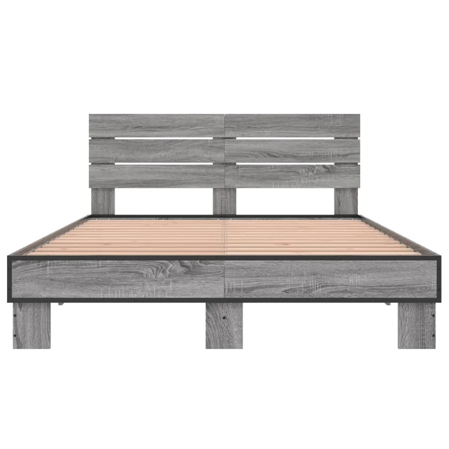 Cadre de lit sans matelas sonoma gris 140x200 cm - 4