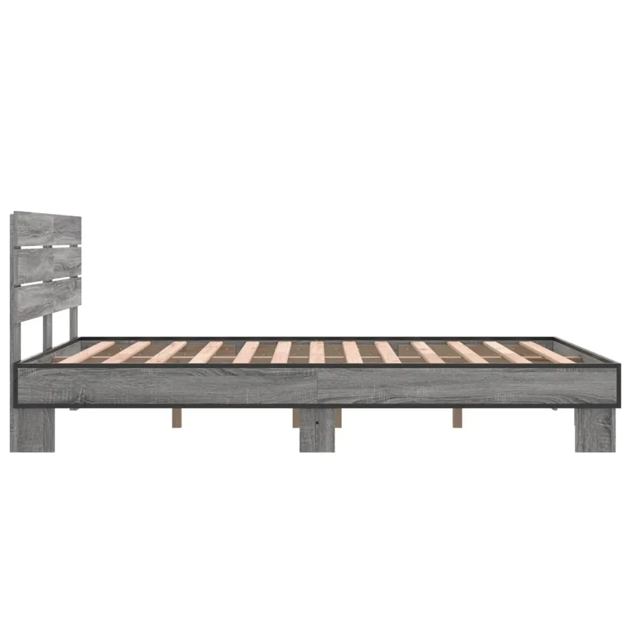 Cadre de lit sans matelas sonoma gris 140x200 cm - 5