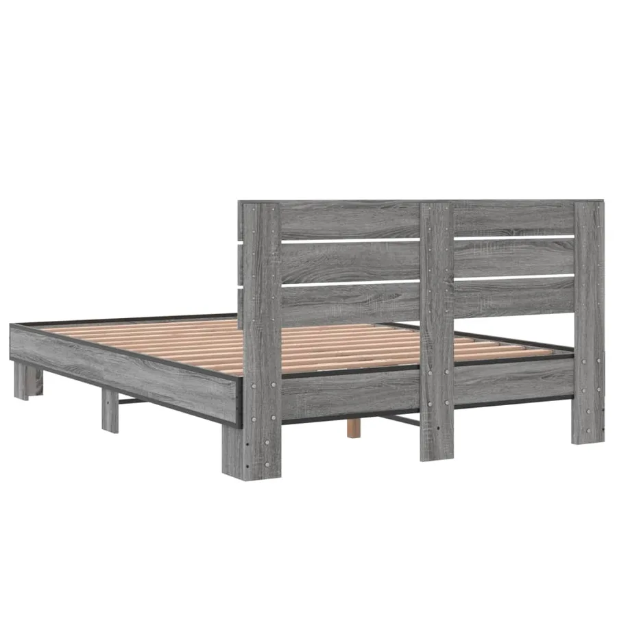 Cadre de lit sans matelas sonoma gris 140x200 cm - 6