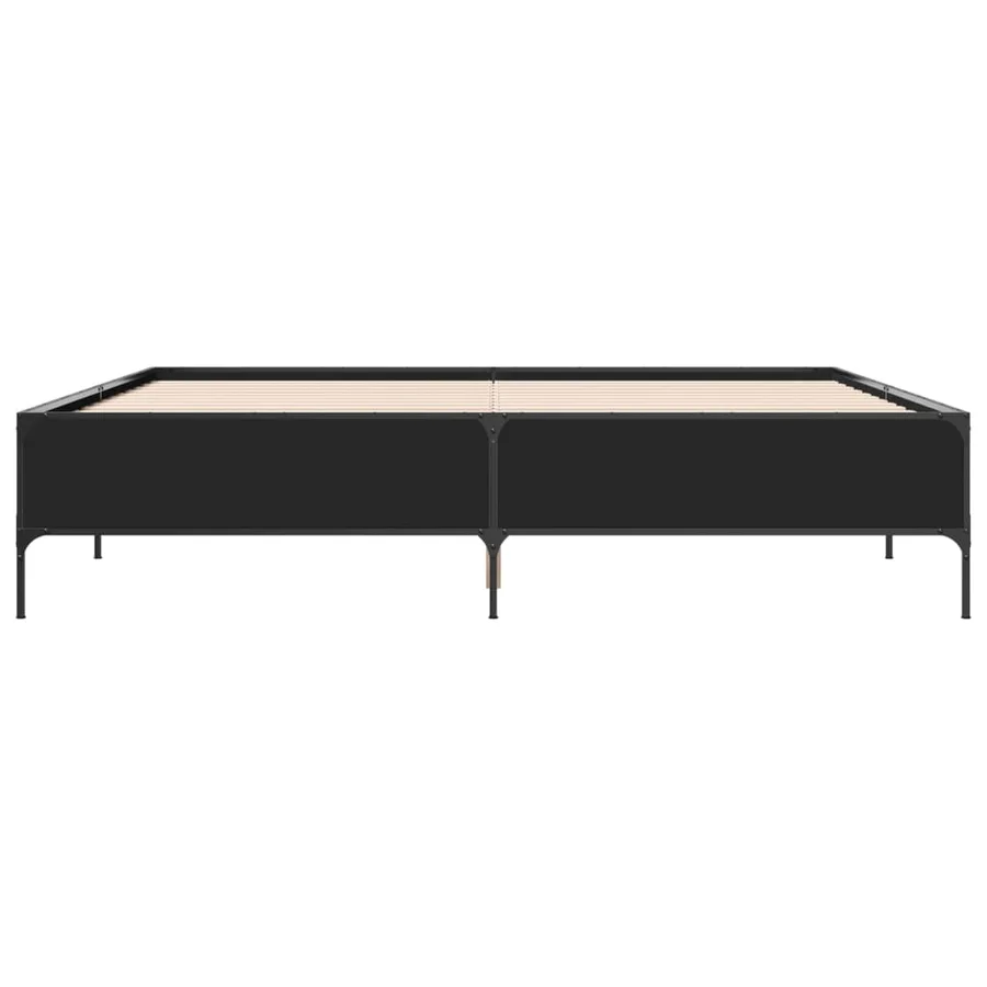 Cadre de lit sans matelas noir 180x200 cm - 4