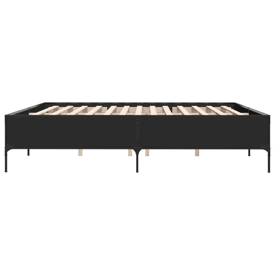 Cadre de lit sans matelas noir 180x200 cm - 5