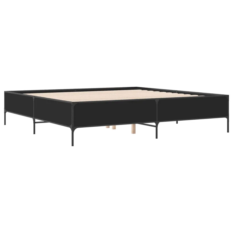 Cadre de lit sans matelas noir 180x200 cm - 6