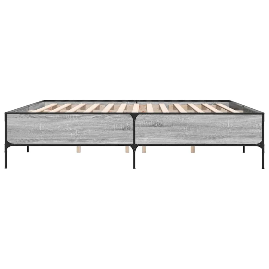 Cadre de lit sans matelas sonoma gris 200x200 cm - 5