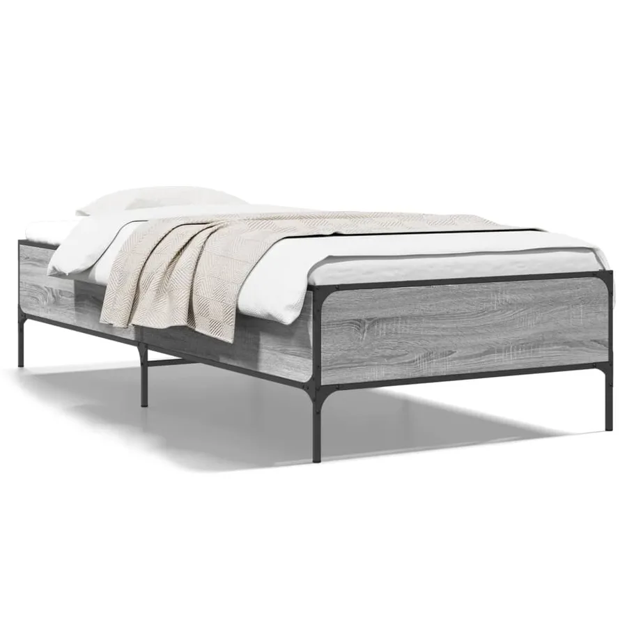 Cadre de lit sans matelas sonoma gris 100x200 cm - 2