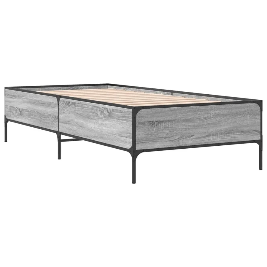 Cadre de lit sans matelas sonoma gris 100x200 cm - 3